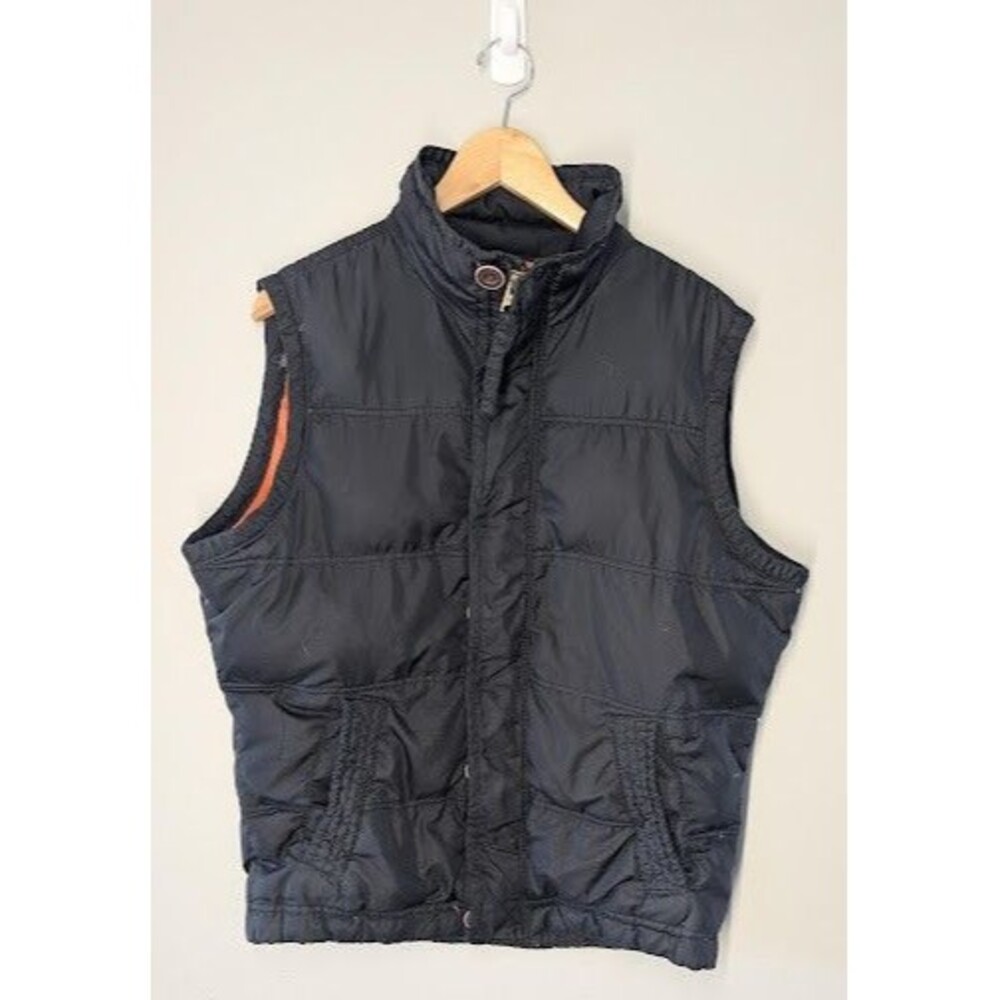 VTG Abercrombie Fitch Vest Mens Large Black Full Zip Summit Rock Vest Goose Down